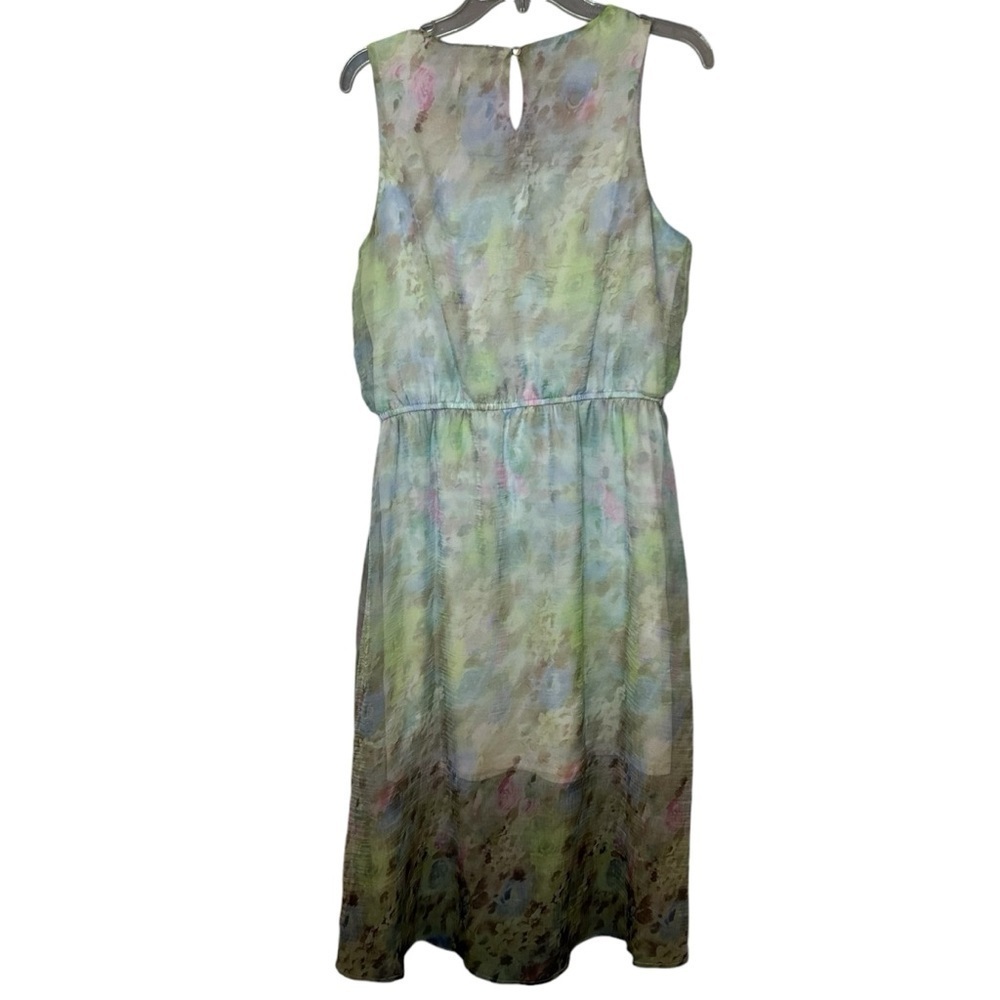 Charming Charlie Watercolor Chiffon Dress Size Large Artsy Boho - Picture 3 of 13